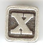 1 9mm Silver Slider - Letter "X"